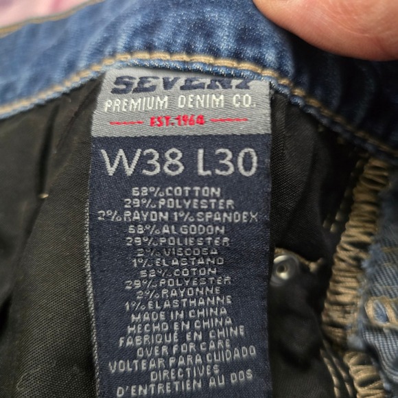 Seven7 Premium Denim Co. Mens Straight Leg Blue Jeans W38 L30 - Picture 7 of 8